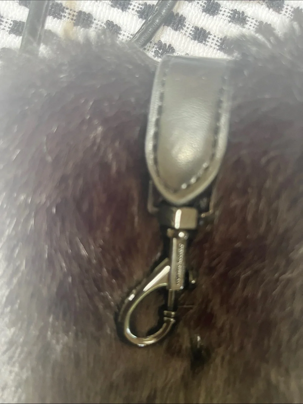 Rebecca Minkoff Black Faux Fur Crossbody Phone Bag